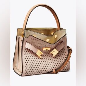 Tory Burch Petite Lee Radziwill Perforated Double Bag NWT
